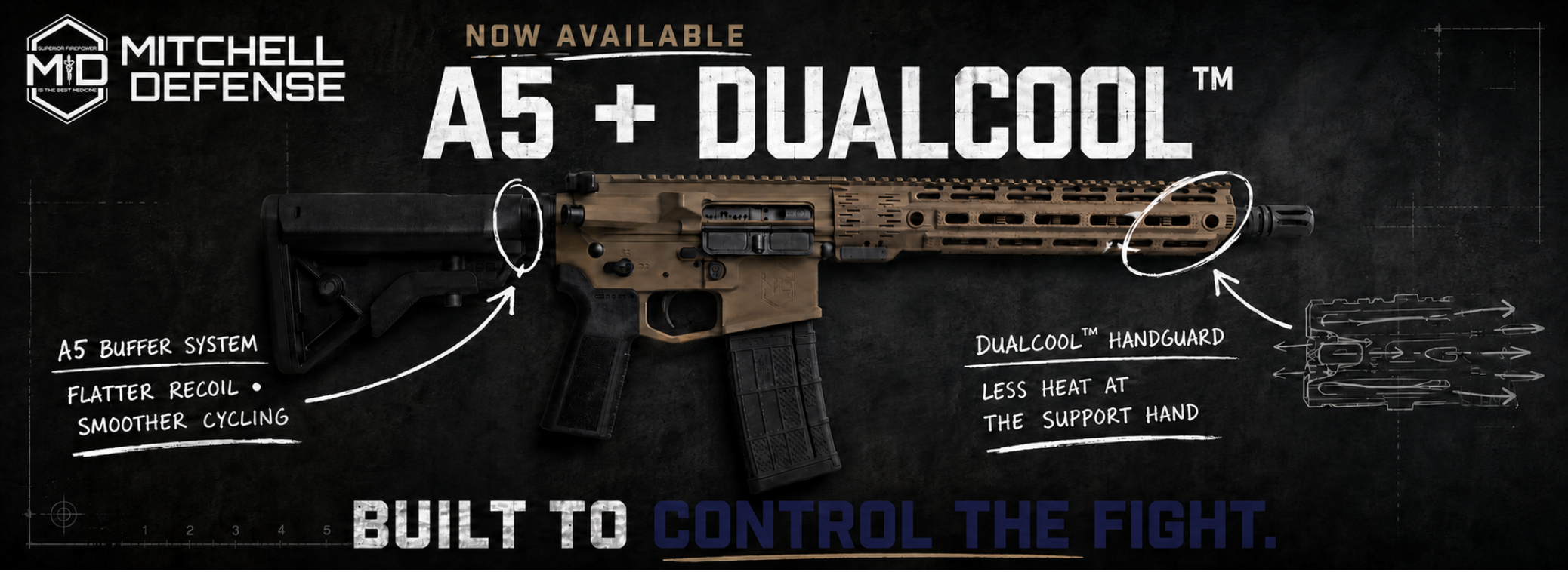 Mitchell Defense rifle with A5 buffer system and DualCool handguard upgrade